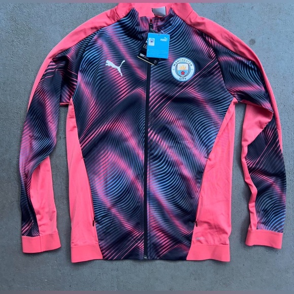 Men's Puma Pink Manchester City Stadium League DryCELL Full-Zip Jacket - Picture 1 of 4